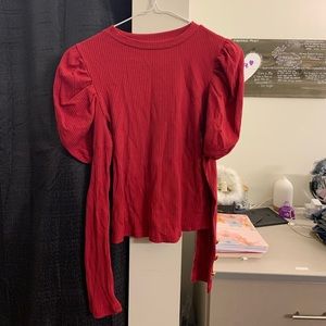 Red Puffed-long sleeve